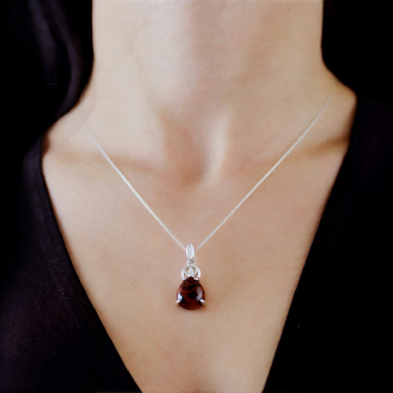 Mahogany Obsidian Silver Pendant