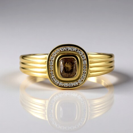 Anello in oro con Diamante Cioccolato SI2 (de Melo)