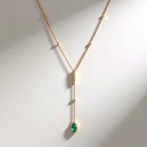 Collier en or et Emeraude de Zambie AAA (CIRARI)