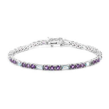 Edelstein-Silberarmband