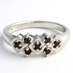 Anello da uomo placcato in platino con Diamante Fancy
