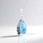 Collana in argento con Larimar (KM by Juwelo)