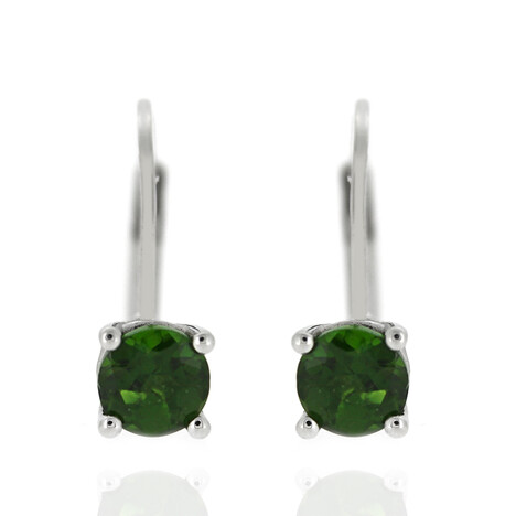 Orecchini in argento con Diopside Russo