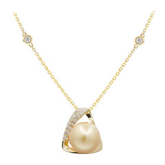 Collar en oro con Perla dorada del mar del sur (CIRARI)