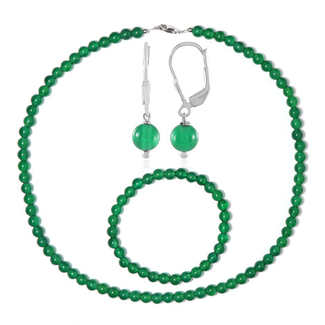 Green Onyx Silver Set