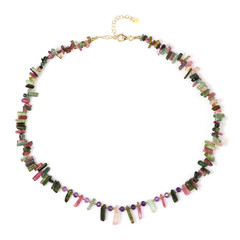 Zilveren halsketting met toermalijnen