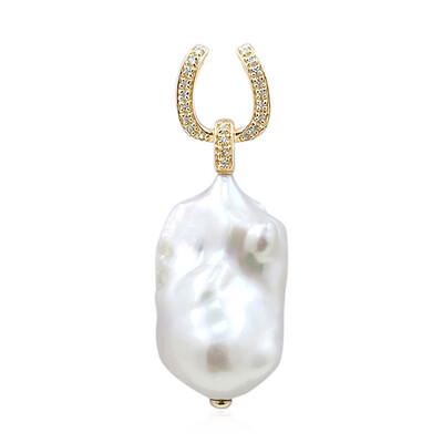 Pendentif en or et Perle blanche de culture d'eau douce