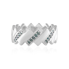 Anello in argento con Diamante Blu I2