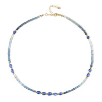 Zilveren halsketting met Santa Maria-aquamarijnstenen (Riya)