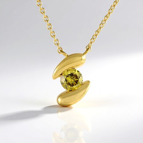 Collana in argento con Diamante Giallo I2