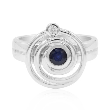 Blauer Saphir-Silberring (MONOSONO COLLECTION)