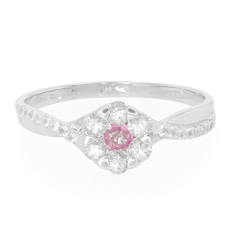 Nicht erhitzter Purpurfarbener Ceylon-Saphir-Silberring