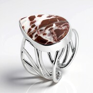 Dragon Agate Silver Ring (Bali Barong)