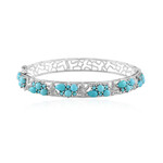Brazalete en plata con Turquesa bella durmiente (Faszination Türkis)