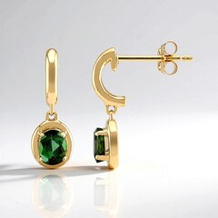 Orecchini in oro con Tormalina Verde di Benedito