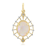 Brasilianischer Weißer Opal-Goldanhänger