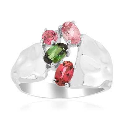 Anello in argento con Tormalina Verde Brasiliana (Pallanova)