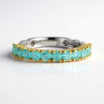 Anello in argento con Fluoroapatite Verde (Gems en Vogue)