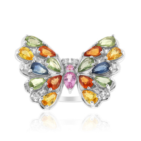 Green Sapphire Silver Ring