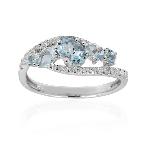 Anillo en oro con Aguamarina de Brasill AAA (CIRARI)