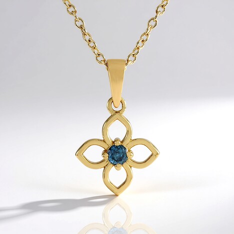 Collana in argento con Diamante Blu I2