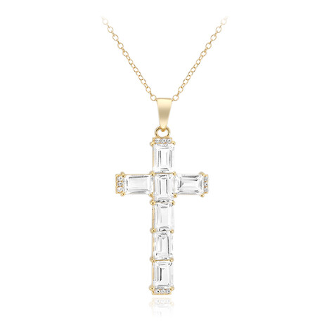 Weißer Topas-Silberhalskette