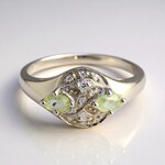 Anello placcato in platino con Tormalina Cuprian