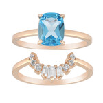 Schweizblauer Topas-Silberringe