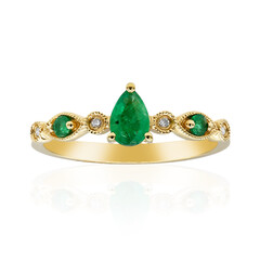 Bague en or et Emeraude de Zambie AAA (CIRARI)