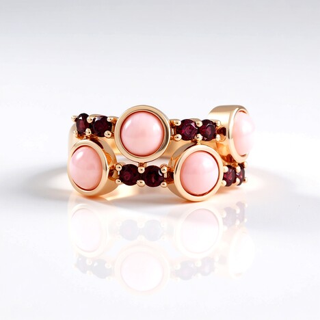 Anello in argento con Opale Rosa (KM by Juwelo)