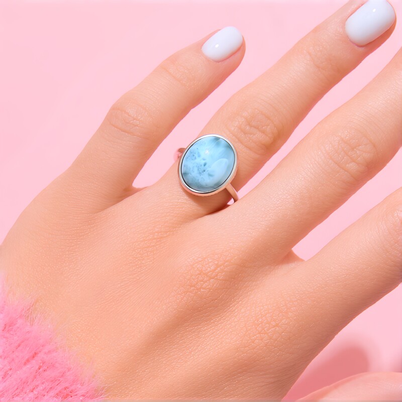 Bague en argent et Larimar