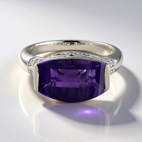 Bague en or et Améthyste de Zambie (SUHANA)