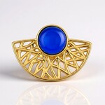 Ciondolo in argento con Ambra Blu Colombiana (dagen)