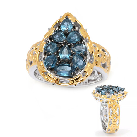 Petrol-Kyanit-Silberring (Gems en Vogue)