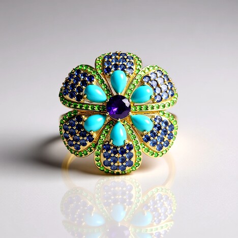 Anello in oro con Ametista Zambiana (D'vyere)