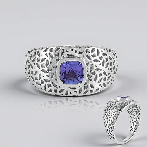 Anello in oro con Tanzanite AAA (Ornaments by de Melo)