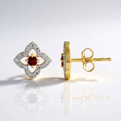 Orecchini in argento con Spinello Rosso
