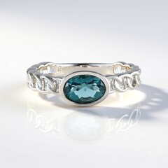 Anello in argento con Fluorite Blu Caraibico