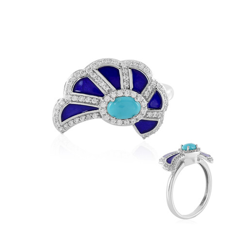 Sleeping Beauty-Türkis-Silberring