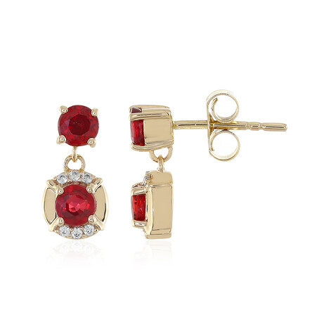 9K Tanzanian Ruby Gold Earrings