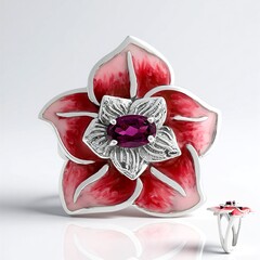 Anello in argento con Rodolite