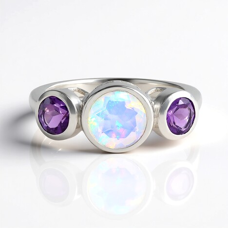 Anello in argento con Opale di Welo (de Melo Essence)