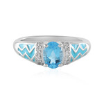 Schweizblauer Topas-Silberring