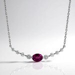 Magenta Garnet Silver Necklace