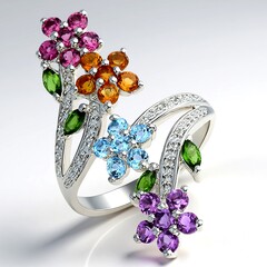 Anello in argento con Ametista Zambiana