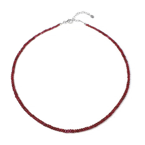 Madagaskar-Rubin-Silberhalskette