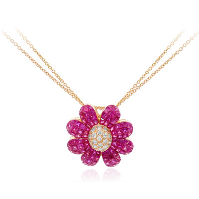 18K Burmese Ruby Gold Necklace (Nara Jewelry)
