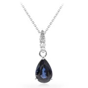 Blauer Ceylon-Saphir-Goldhalskette