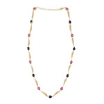 Zilveren halsketting met Madagaskar Roze Saffieren (Ornaments by de Melo)