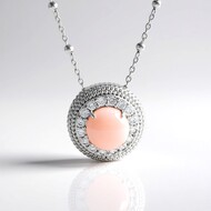 Collier en argent et Opale rose (de Melo Essence)